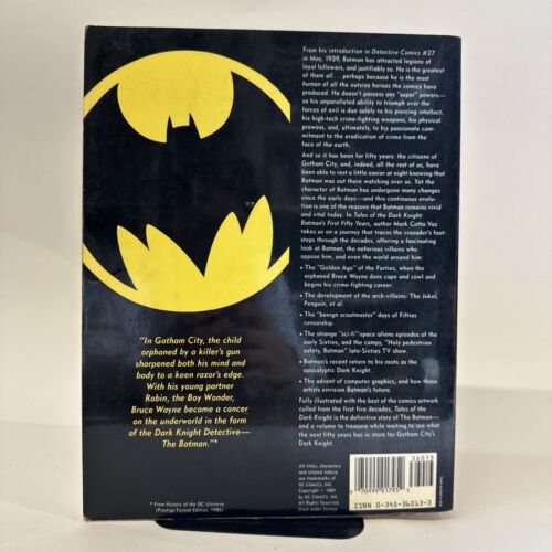 Tales Of The Dark Knight: Batman's First Fifty Years 1939-1989 PAPERBACK Book