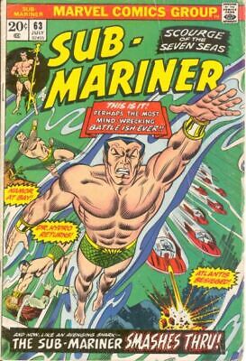 Marvel Comics Sub-Mariner Vol 1 #63A 1973 3.0 G/VG