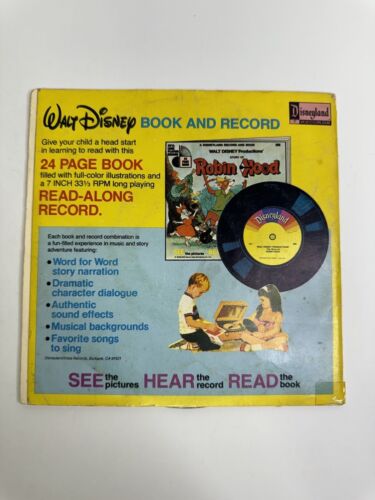 Walt Disney Snow White 24 Pg. Book & 7" Record 33 1/3 LP Disneyland VG+!!!