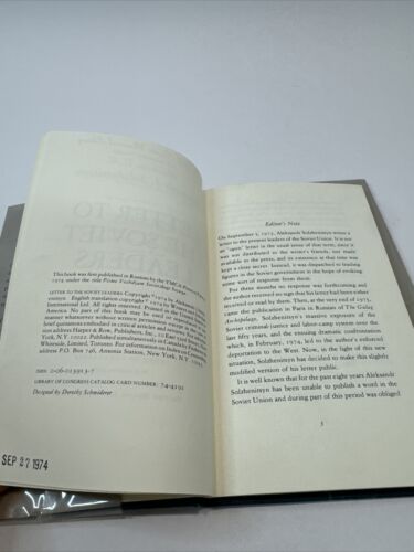 Letter to the Soviet Leaders by Solzhenitsyn, Aleksandr Isaevich