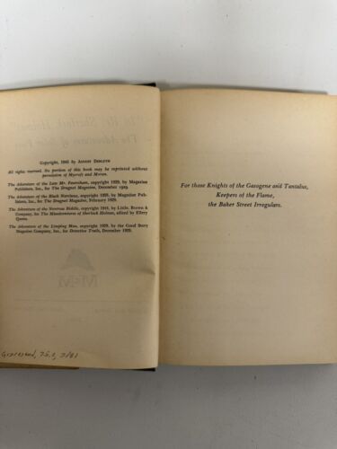 SIGNED August Derleth In RE: Sherlock Holmes 1945 HCDJ First Edition VG