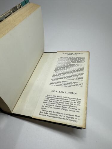August Derleth The Chronicles of Solar Pons 1973 HCDJ First Edition VG/G