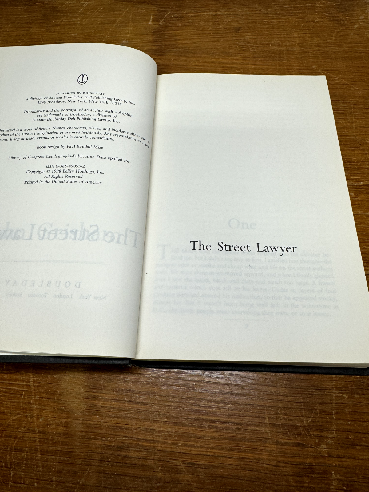 John Grisham The Street Lawyer 1998 HC First Edition BCE G+