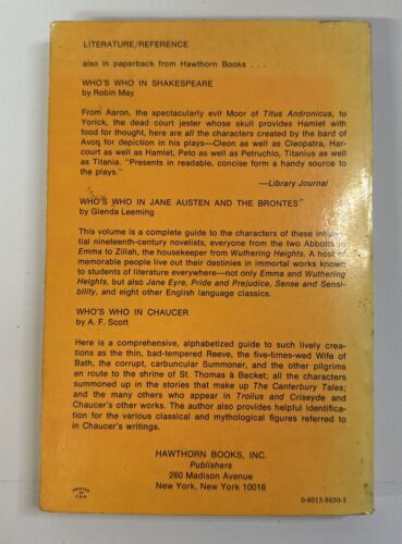 WHO'S WHO IN DICKENS By John Greaves - Paperback Early Printing