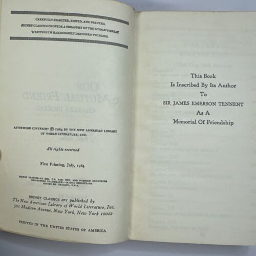 Our Mutual Friend (Charles Dickens - 1964) Paperback Signet