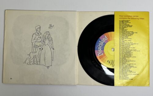 Walt Disney Snow White 24 Pg. Book & 7" Record 33 1/3 LP Disneyland VG+!!!