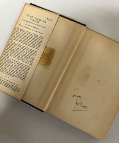 SIGNED August Derleth In RE: Sherlock Holmes 1945 HCDJ First Edition VG
