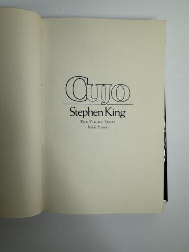Stephen King Cujo 1981 HCDJ First Edition 1st Printing $13.95 VG+