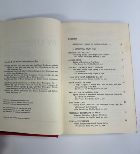 BY-LINE: ERNEST HEMINGWAY 1967 HC/DJ William White First Edition