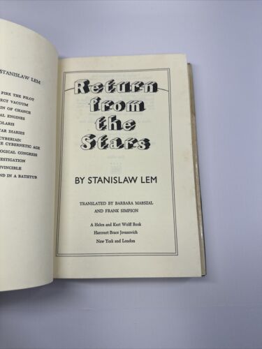 Return from the Stars Stanislaw Lem First Edition 1st Print (Harcourt, 1980) A/G