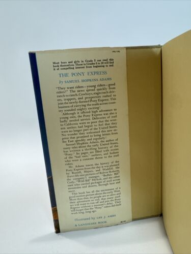 1950 The Pony Express by Samuel Hopkins Adams Landmark Hardcover Book 1st Ed.