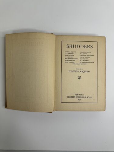 Shudders by Cynthia Asquith 1929 First Edition