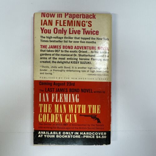 You Only Live Twice, James Bond, Ian Fleming, Paperback, 1964 Second Printing