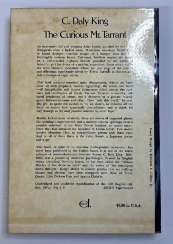 The Curious Mr. Tarrant: 8 Detective Stories by C. Daly King-Dover 1977