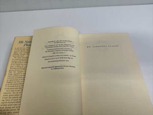 Saul Bellow Mr. Sammler's Planet 1970 HCDJ First Edition VG