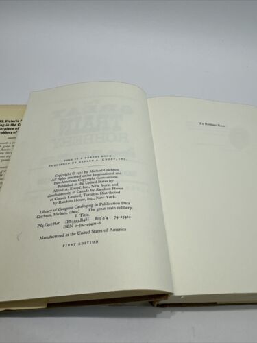 Michael Crichton The Great Train Robbery 1975 HCDJ First Edition ExLib VG