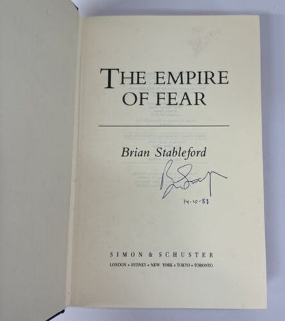 SIGNED Brian Stableford The Empire of Fear 1987 HCDJ First Edition 1st Print VG+