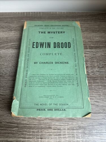 T.P. James Charles Dickens The Mystery of Edwin Drood Complete 1874 PB First Ed