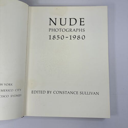 Constance SULLIVAN, Robert Sobieszek / NUDE PHOTOGRAPHS 1850-1980 1st ed.