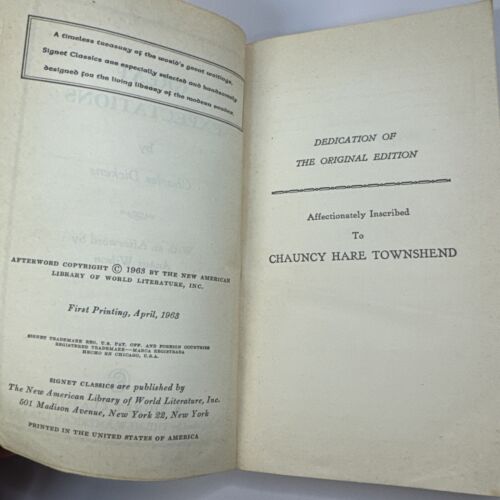 Great Expectations by Charles Dickens (1963) First Printing Signet Paperback