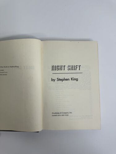 Stephen King Night Shift 1978 HCDJ BCE VG