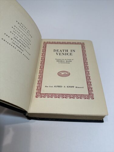 Thomas Mann Death in Venice 1925 HC First Edition 2nd Printing 1928 G/G+