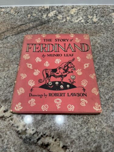 SIGNED Munro Leaf The Story of Ferdinand 1936 HCDJ First Edition 1938 Printing