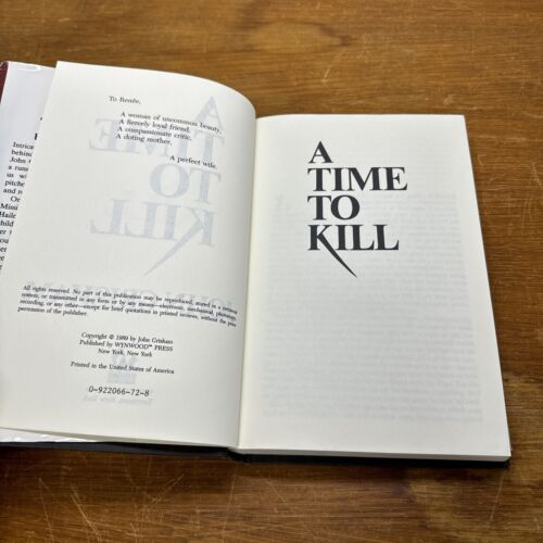 John Grisham A Time to Kill 1989 HCDJ First Edition Wynwood Press A/G