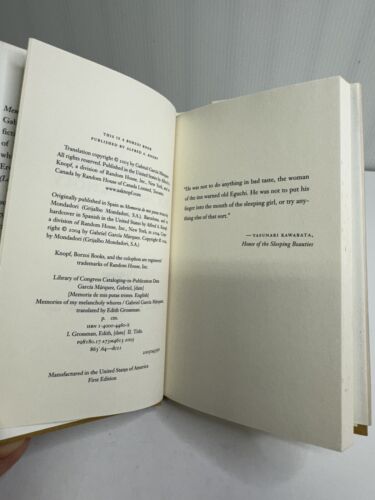 Memories of My Melancholy Whores by Gabriel García Márquez (2005, Hardcover)