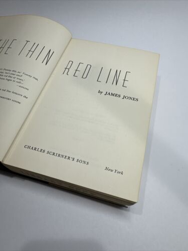 James Jones The Thin Red Line 1962 HCDJ First Edition 3rd Printing ExLib VG+