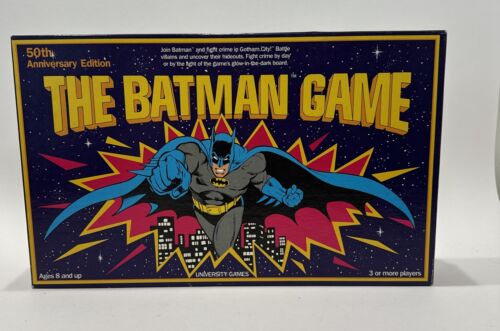 1989 University Games The Batman Game Glow in the Dark Board Game Laminated