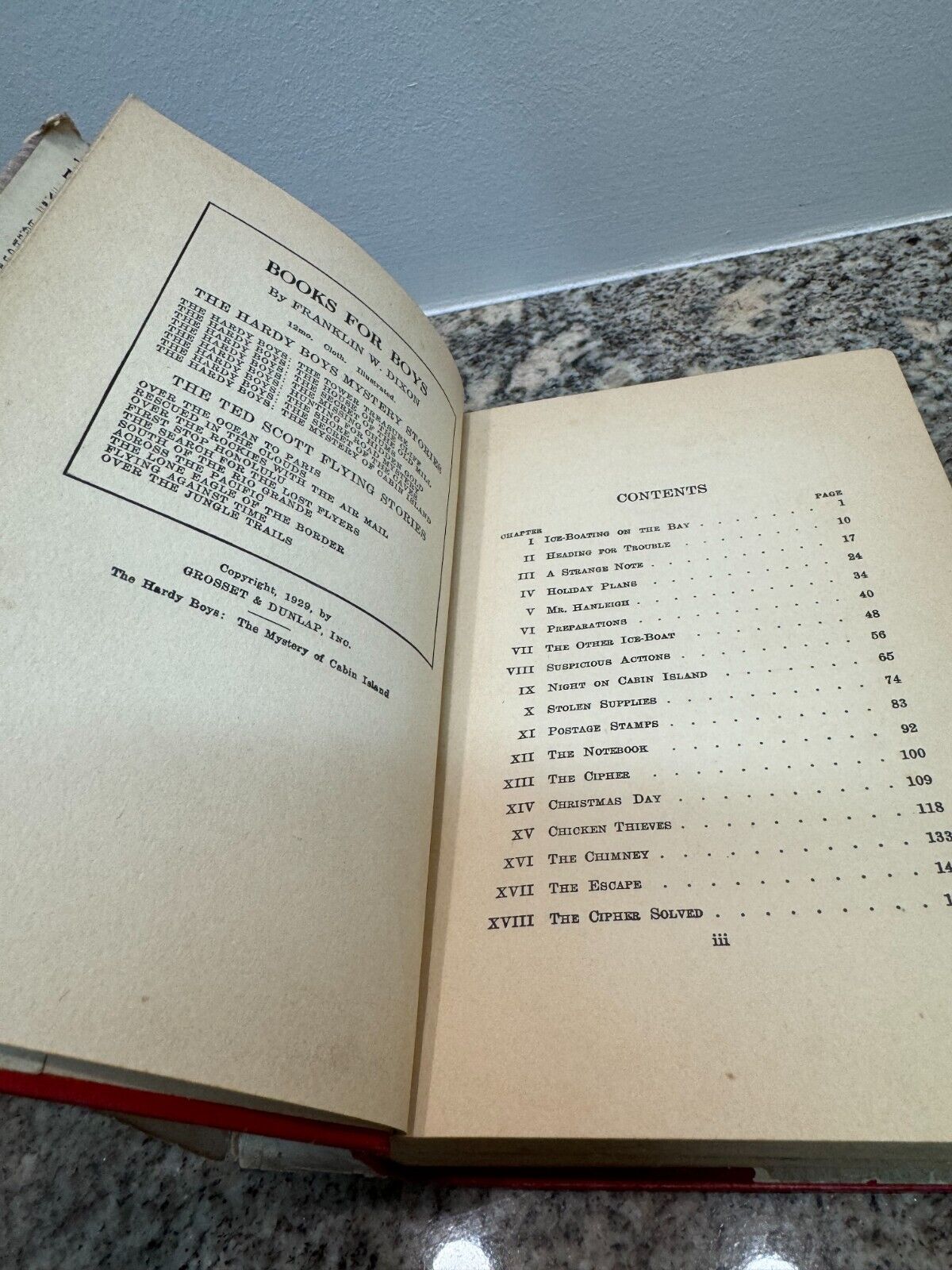 Franklin W. Dixon Hardy Boys #8 The Mystery of Cabin Island 1929 HCDJ First Ed.