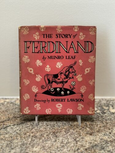 SIGNED Munro Leaf The Story of Ferdinand 1936 HCDJ First Edition 1938 Printing