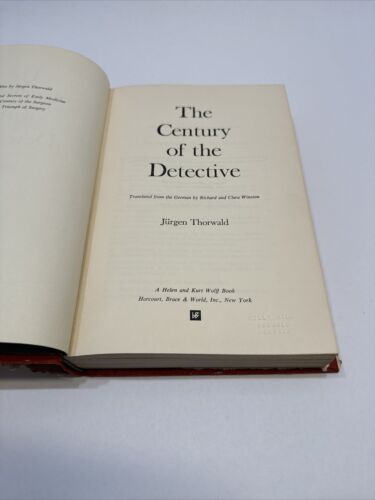 Jurgen Thorwald Century of the Detective 1965 HCDJ First Edition 1st Print VG/G
